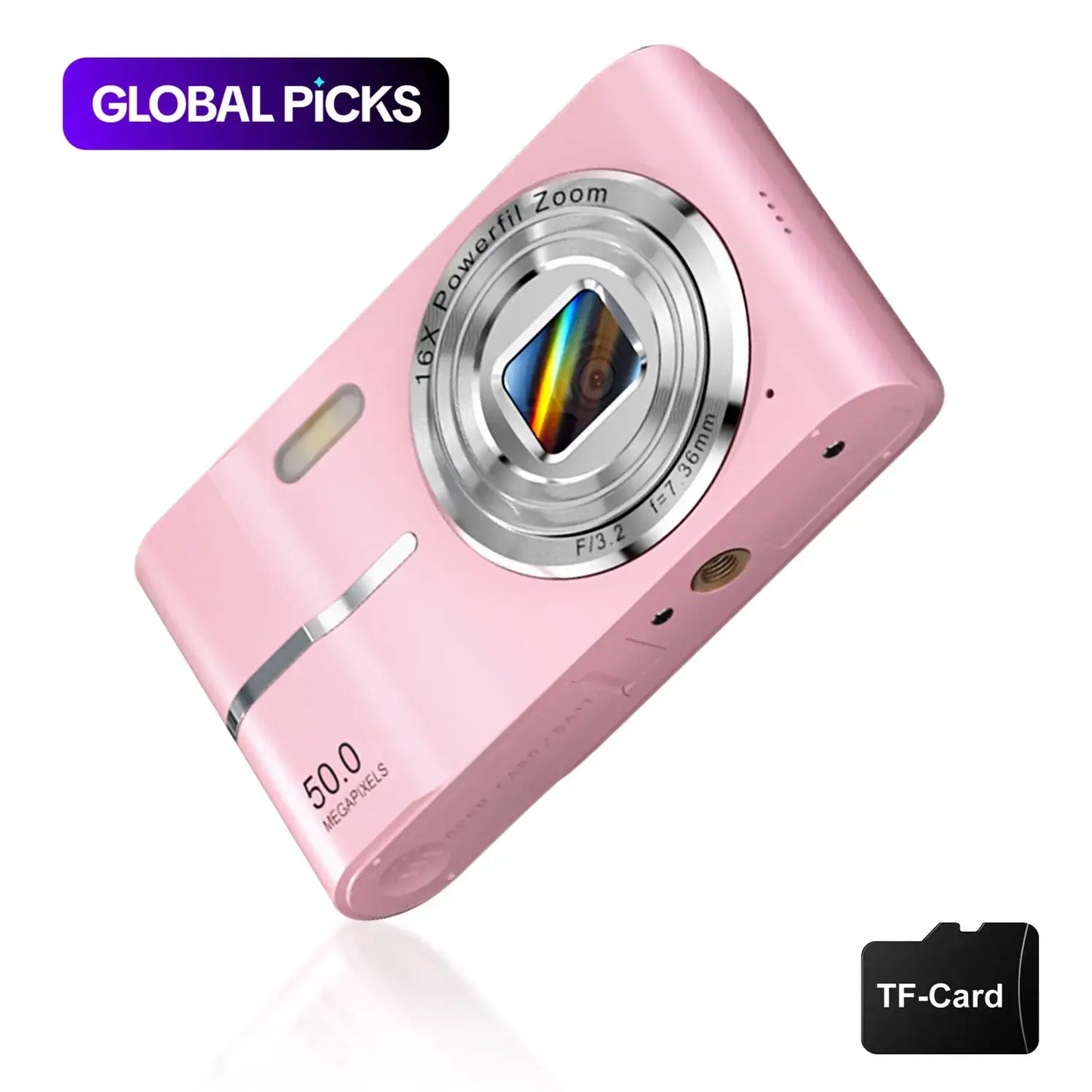 Mini Digital Camera 1080P with 16X Zoom, Portable Pocket Camera with SD Card