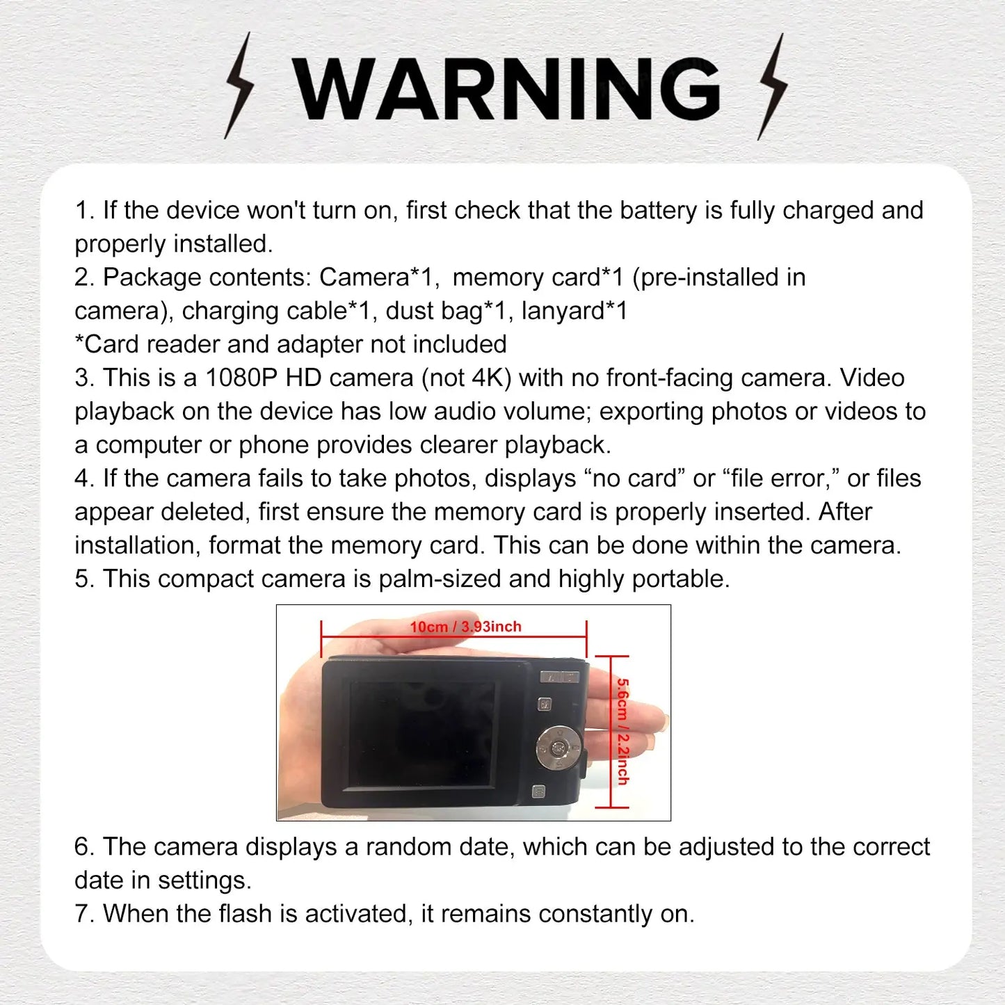 Mini Digital Camera 1080P with 16X Zoom, Portable Pocket Camera with SD Card