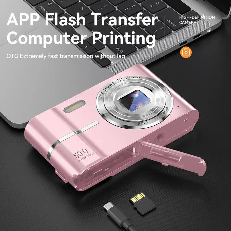 Mini Digital Camera 1080P with 16X Zoom, Portable Pocket Camera with SD Card
