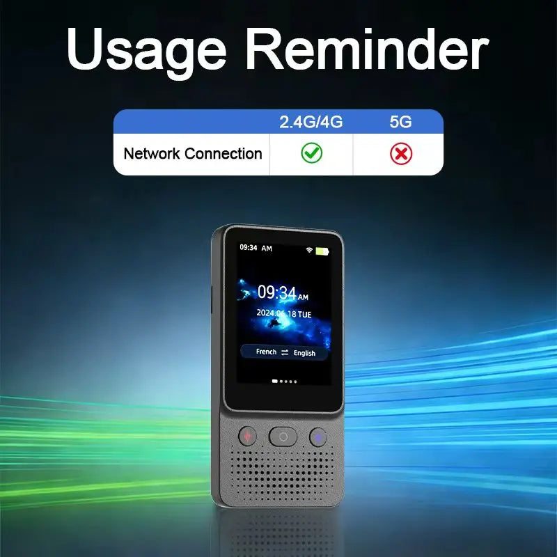 AI Language Translator Device, Real-Time Two-Way Translation for 138+ Languages